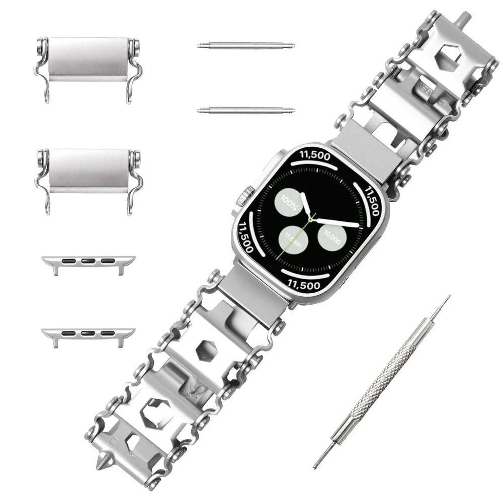 Tread Multitool Bracelet SINGEAR Men Watch Band Silver Size One New Retro